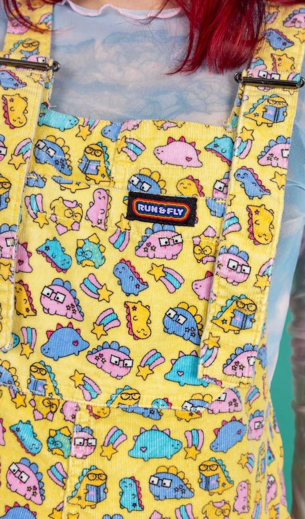 Dungarees Chonky Dino Fløjl Gul