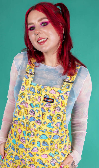 Dungarees Chonky Dino Fløjl Gul