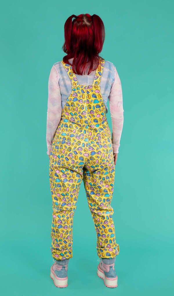 Dungarees Chonky Dino Fløjl Gul