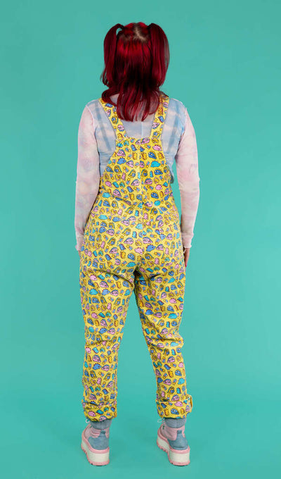 Dungarees Chonky Dino Fløjl Gul