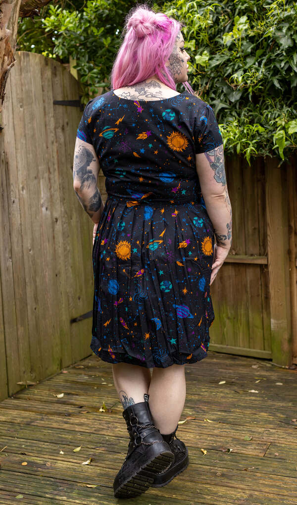 Cosmic Space Tea Dress Mørkeblå