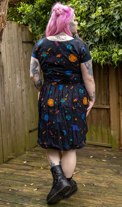 Cosmic Space Tea Dress Mørkeblå