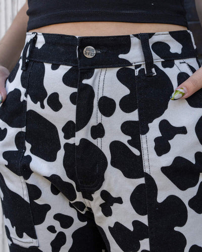 Bukser "Cow Print" Sort/Hvid