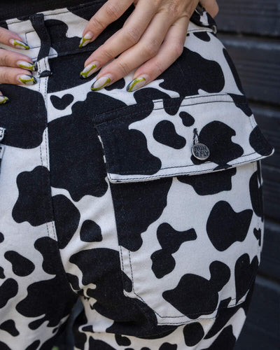 Bukser "Cow Print" Sort/Hvid