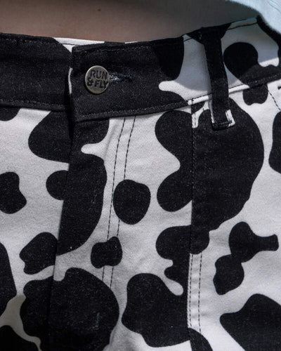 Bukser "Cow Print" Sort/Hvid