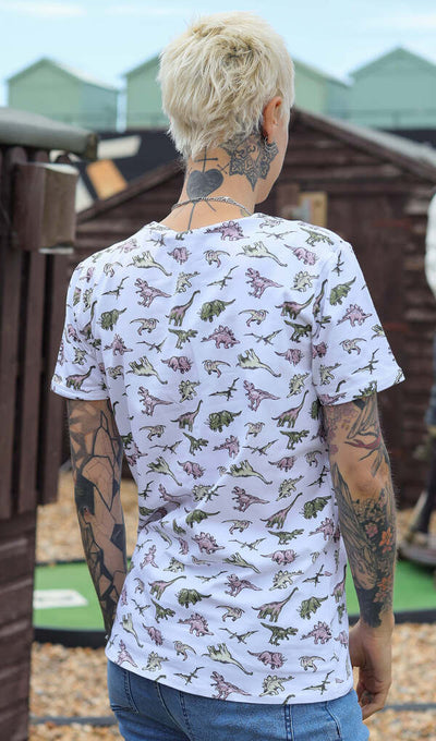 T-shirt Jurassic Dinosaur Hvid