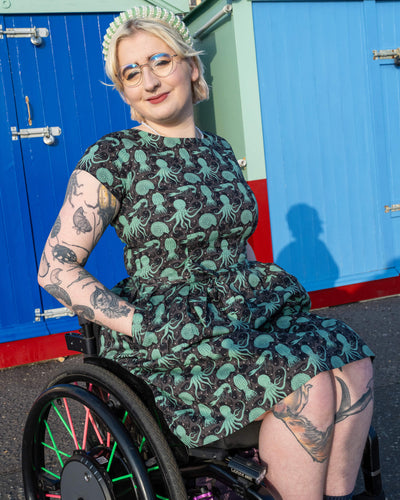 Green Seas Tea Dress Grå/Mint