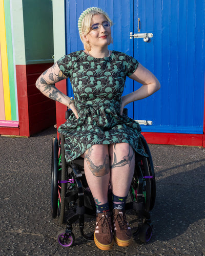 Green Seas Tea Dress Grå/Mint