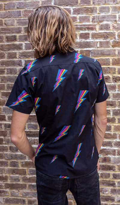 Kortærmet Skjorte Lightning Bolt Sort