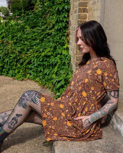 Oversized Jerseykjole Autumn Pumpkin Brun/Orange