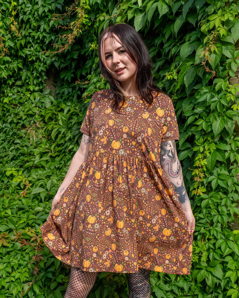 Oversized Jerseykjole Autumn Pumpkin Brun/Orange
