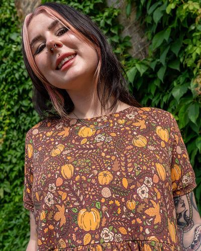 Oversized Jerseykjole Autumn Pumpkin Brun/Orange