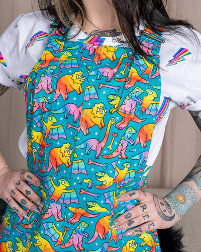Pinafore Dress Rainbow Dinosaurs Multifarvet