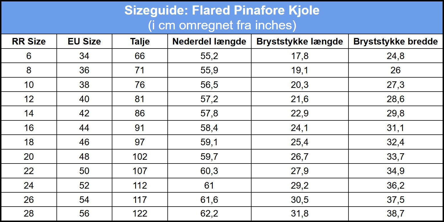 Størrelsesguide