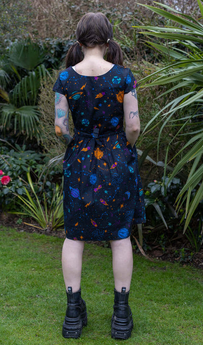 Cosmic Space Tea Dress Mørkeblå