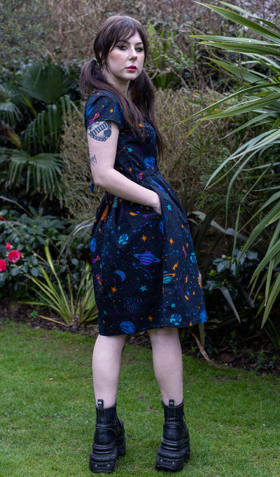 Cosmic Space Tea Dress Mørkeblå