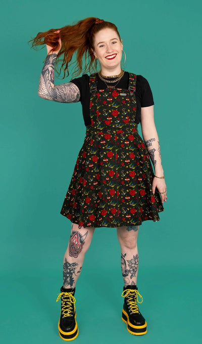 Flared Pinafore Dress Retro Old School Tattoo