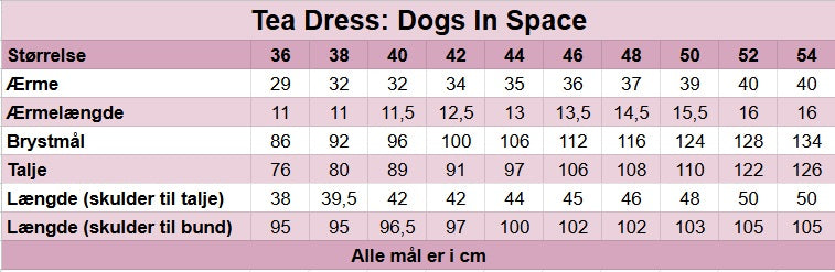 Dogs in Space Tea Dress Blå