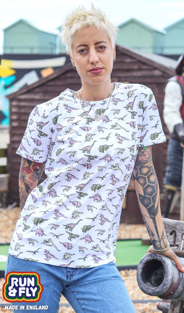 T-shirt Jurassic Dinosaur Hvid