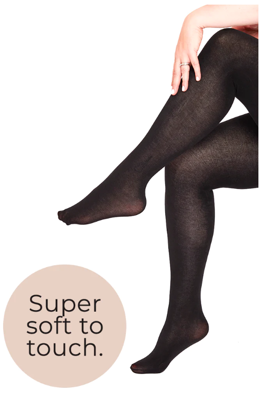 100 Denier Modal Strømpebukser - Curvy Super Stretch - Sort